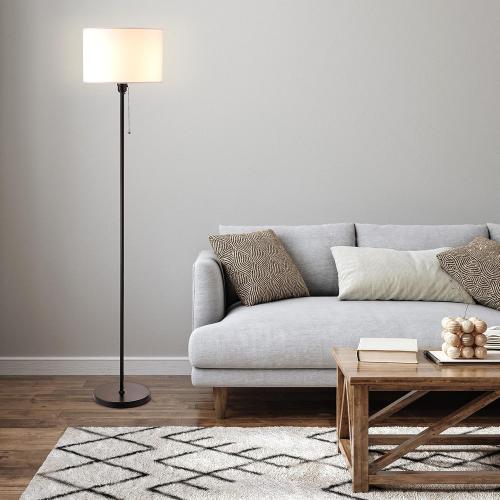 Iron & Linen Wireless Floor Lamps durable & Rechargeable white PC