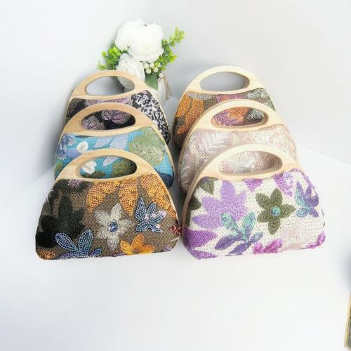 Stro Handtas bloemvorm meer kleuren naar keuze stuk