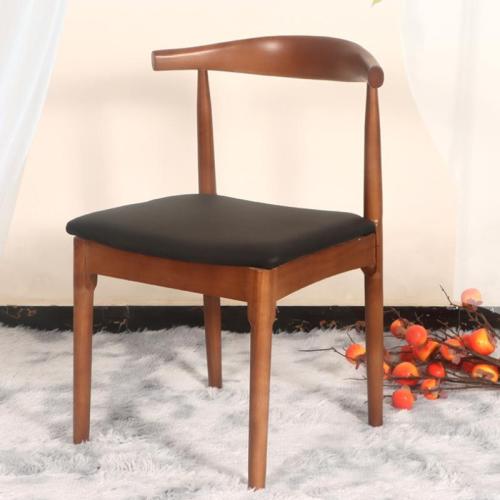Solid Wood & PU Leather Casual House Chair brown PC