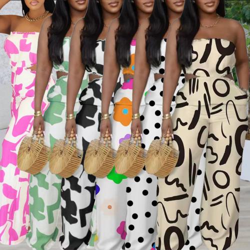 Polyester Middle Waist Long Jumpsuit PC