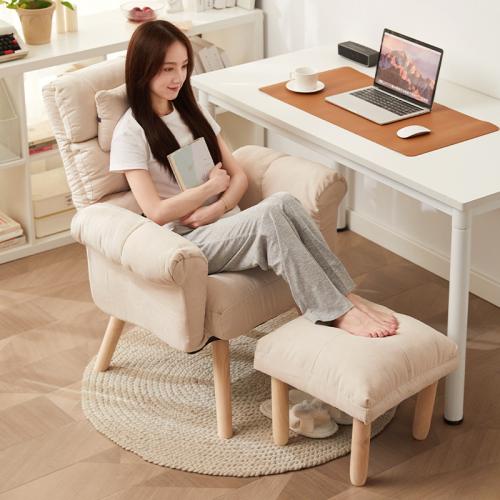 Cloth & Solid Wood & Cotton Linen single & adjustable & Soft Casual House Chair Solid PC