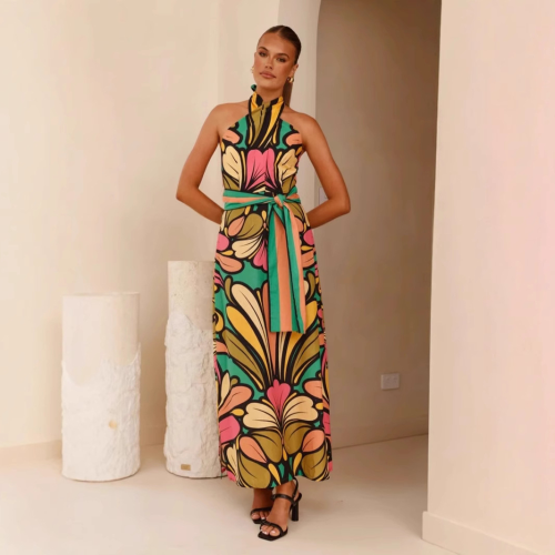 Polyester Halter Dress backless PC