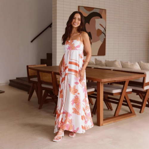 Polyester High Waist One-piece Dress PC