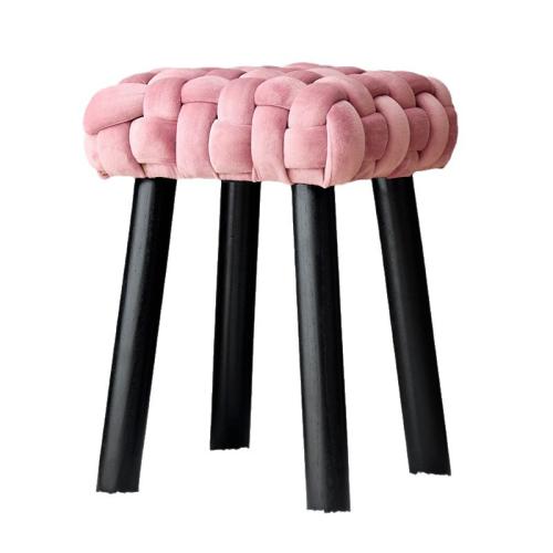 Solid Wood & Crystal Velvet Stool durable PC