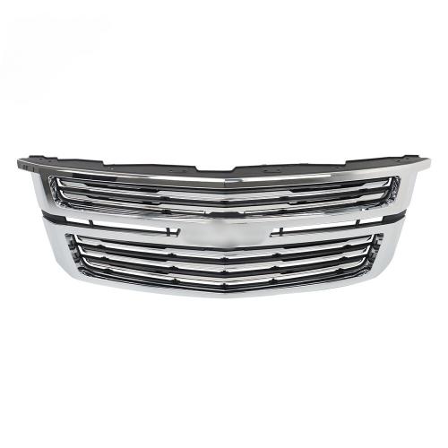 Front Upper Grille Chrome For 2015 2016 2017-2020 Chevy Tahoe/Suburban LTZ Style