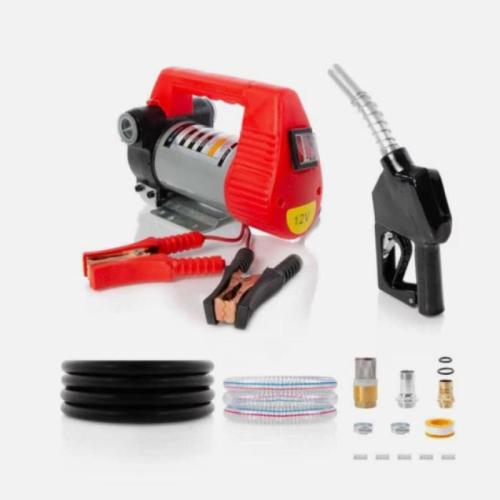 12V Portable Diesel Transfer Fuel Pump Kit 12V - With Automatic Nozzle