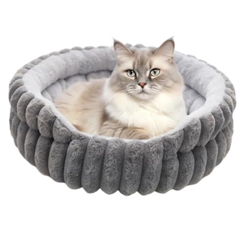 Warm Donut Round Pet Bed Machine Washable for Outdoor Pet Calming Sleeping