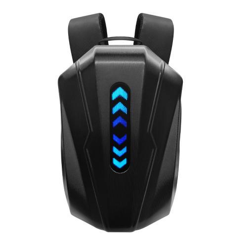 ABS & PC-Polycarbonate Riding Backpack durable & with LED lights striped black PC