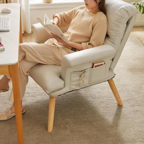 Cloth & Solid Wood & Cotton Linen single & adjustable & Soft Casual House Chair PP Cotton & Sponge Solid PC