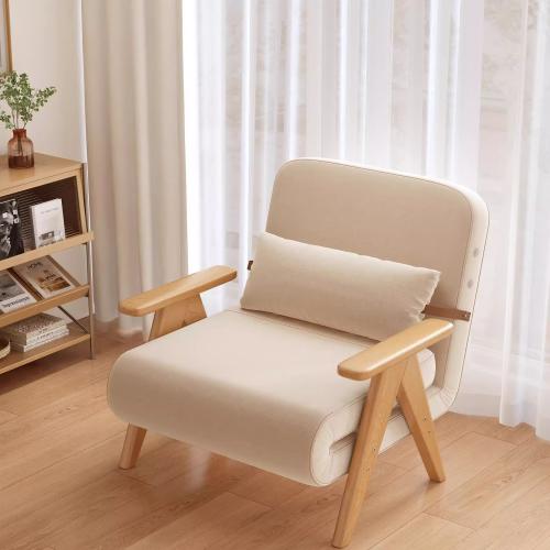 Scratch-Resistant Fabric & Wood & Cotton Linen adjustable & Soft & Multifunction Sofa Bed Solid PC