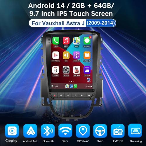 Android 14 Car Stereo Radio Apple Carplay For Vauxhall Opel Astra J GPS Navi RDS