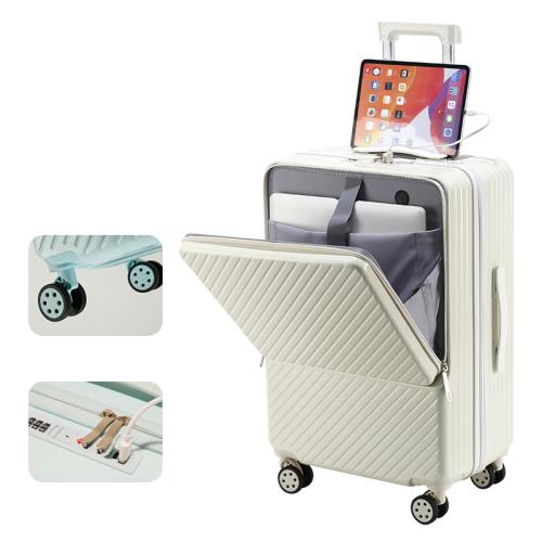 ABS separating dry and moist Suitcase with password lock & hardwearing & with USB interface & waterproof Oxford PC