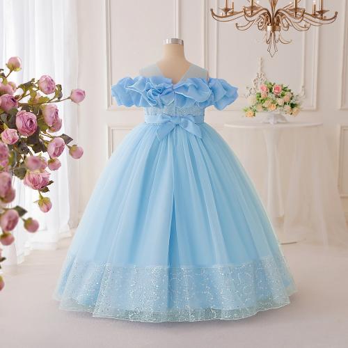 Gauze & Polyester lace Girl One-piece Dress PC