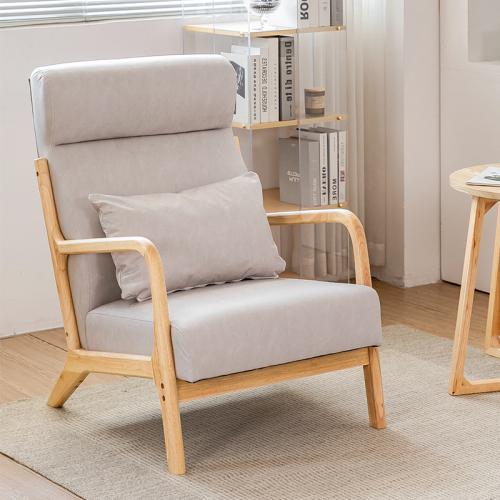 Technical Farbic & Sponge & Solid Wood & Cotton Linen Casual House Chair PC