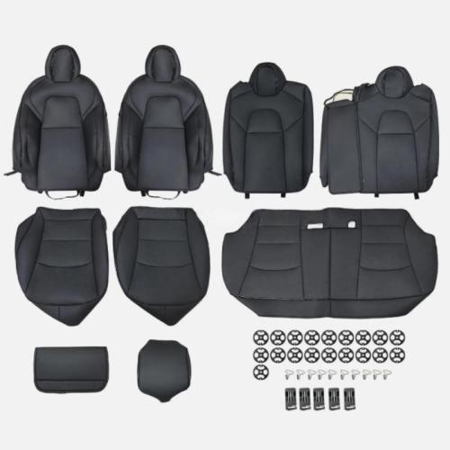   Cover Perforated Leather Full Set Cushion Blk For 2017-2023 Tesla Model 3