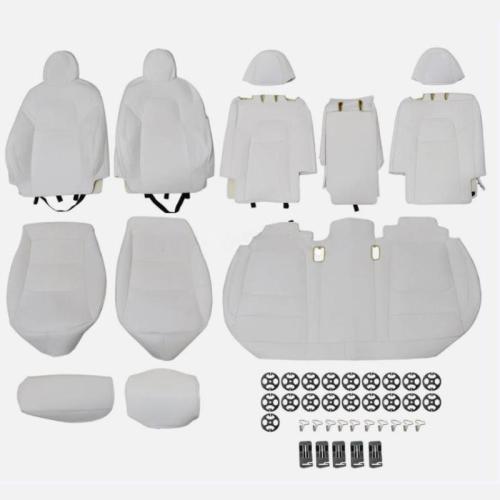 For 2020-2024 Tesla Model Y Car  Cover Leather Protector Cushion Pad White