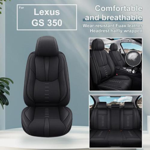 For Lexus GS 350 2013-2020 Car 5 Seat Cover Front&Rear Pad Fuax Leather Black