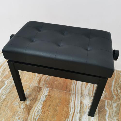 Sponge & Wood & PU Leather single & Soft Piano Stool adjustable black PC