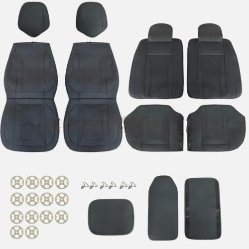 Front & Rear Car Seat Covers Full Set Faux Leather For Toyota Tacoma TRD Pickup