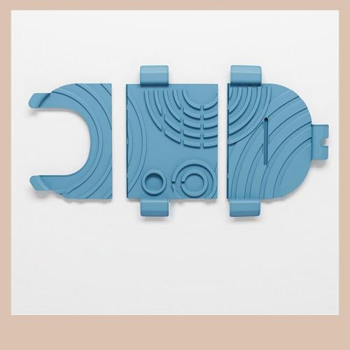 El plastico Tapa plegable de la bañera, azul,  trozo