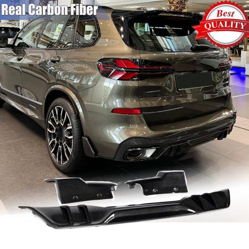 For BMW X5 G05 M-SPORT LCI 2024-26 Real Carbon Rear Bumper Diffuser Lip Splitter