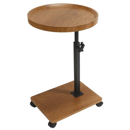 Medium Density Fiberboard & Iron adjustable Side Table durable Dark Brown PC