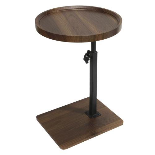 Medium Density Fiberboard & Iron adjustable Side Table durable dark coffee PC