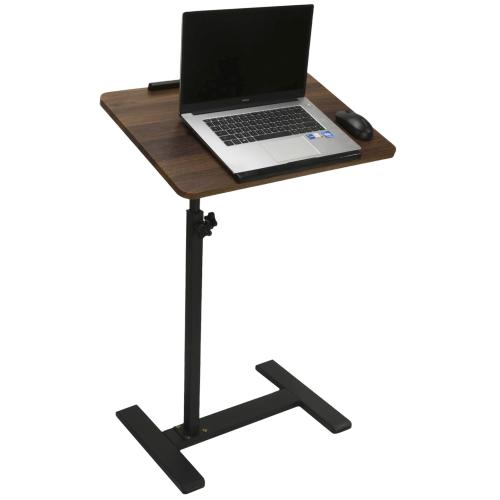 Steel & Wooden adjustable Side Table durable dark coffee PC