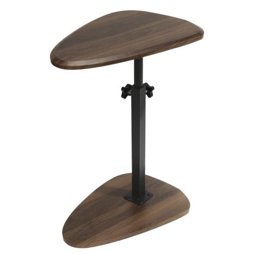 Medium Density Fiberboard & Iron adjustable Side Table durable dark coffee PC