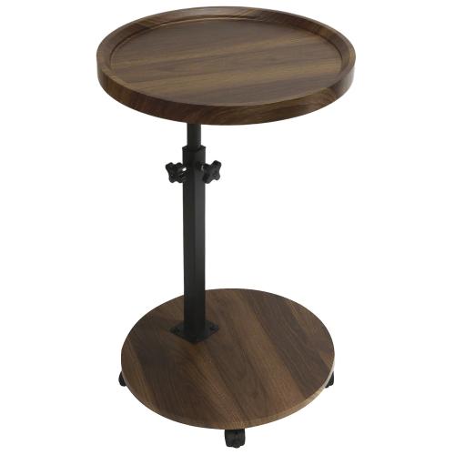Medium Density Fiberboard & Iron adjustable Side Table durable brown PC