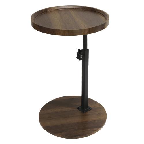 Medium Density Fiberboard & Iron adjustable Side Table durable brown PC
