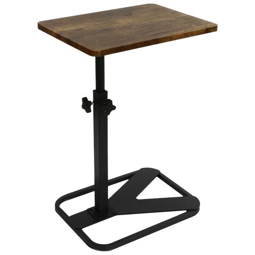 Medium Density Fiberboard & Iron adjustable Side Table durable dark coffee PC