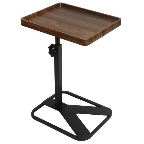 Medium Density Fiberboard & Iron adjustable Side Table durable dark coffee PC
