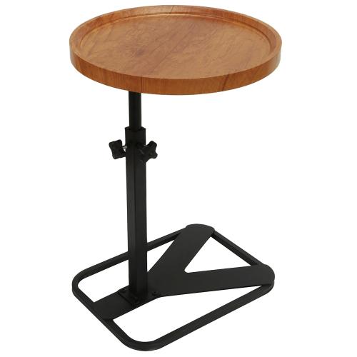 Medium Density Fiberboard & Iron adjustable Side Table durable Dark Brown PC