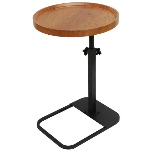 Medium Density Fiberboard & Iron adjustable Side Table durable Dark Brown PC