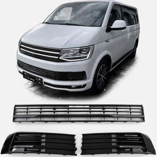 Grille grille bumper gloss black for VW T6 Multivan without ACC 15-19