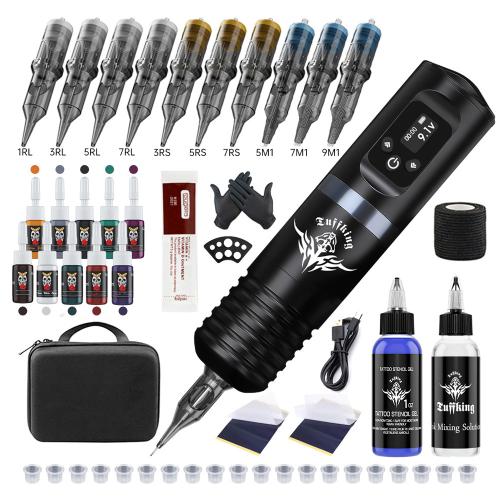 PC-Polycarbonate & PVC Multifunction Tattoo Machines multiple pieces & portable PVC black Set