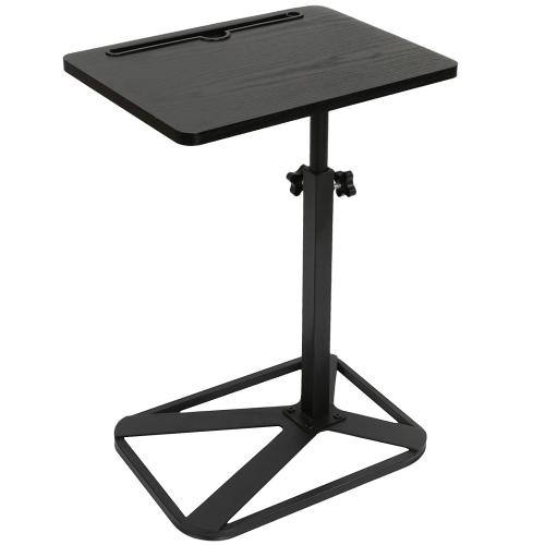 Medium Density Fiberboard & Iron adjustable Side Table durable black PC