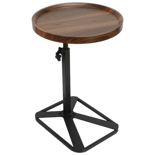 Medium Density Fiberboard & Iron adjustable Side Table durable dark coffee PC