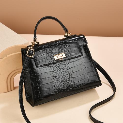 PU Leather Handbag large capacity crocodile grain PC