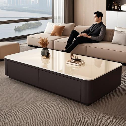 Glass & Solid Wood Tea Table Solid PC