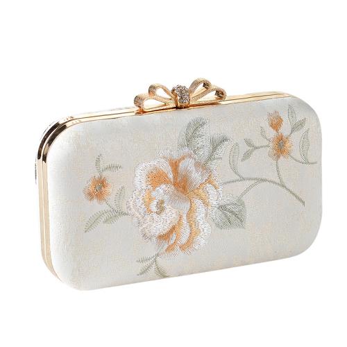 Tissu en coton Sac d’embrayage Floral Blanc pièce