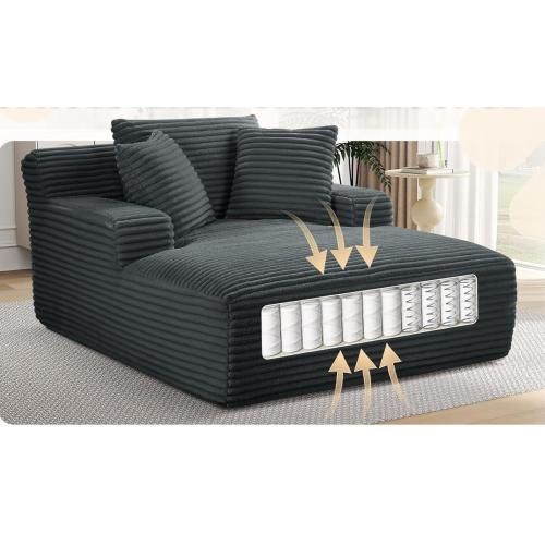 Flannelette & Sponge Lazy Sofa durable & hardwearing Solid gray PC
