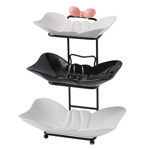 Ceramics & Iron Multilayer & Creative Dried Fruit Plate PC