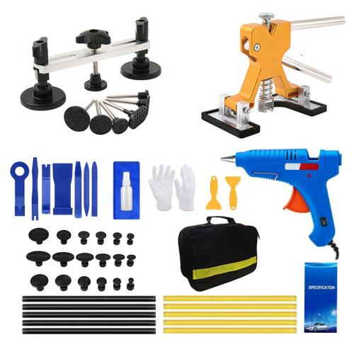 Car Dent Puller Kit 53Pcs Paintless Dent Removal Kit with Adjustable Bridge Puller & Golden Lifter