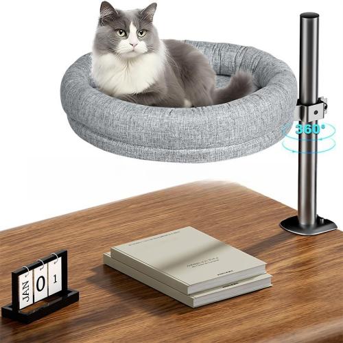 Cloth & Iron rotatable Pet Bed adjustable Solid gray PC