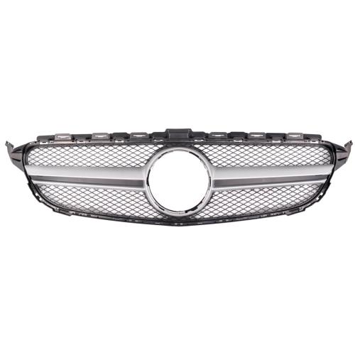 For MERCEDES C CLASS W205 2013-2018 FRONT GRILLE BLACK SILVER GRILL