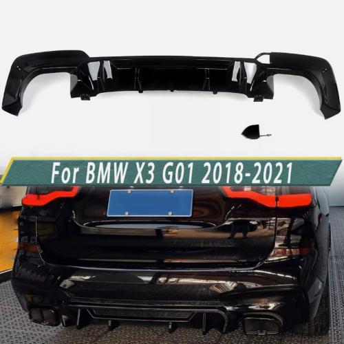 Gloss Black Rear Bumper Diffuser Lip For BMW X3 G01 M40i M Sport 2018-2021