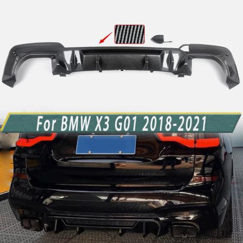 Carbon Color Rear Diffuser Bumper Lip For BMW G01 X3 M40i M-Sport 2018-2021