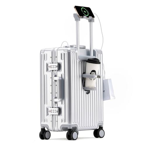 ABS & PC-Polycarbonate separating dry and moist Suitcase anti-theft & with USB interface & waterproof Aluminium Alloy & Polyester PC